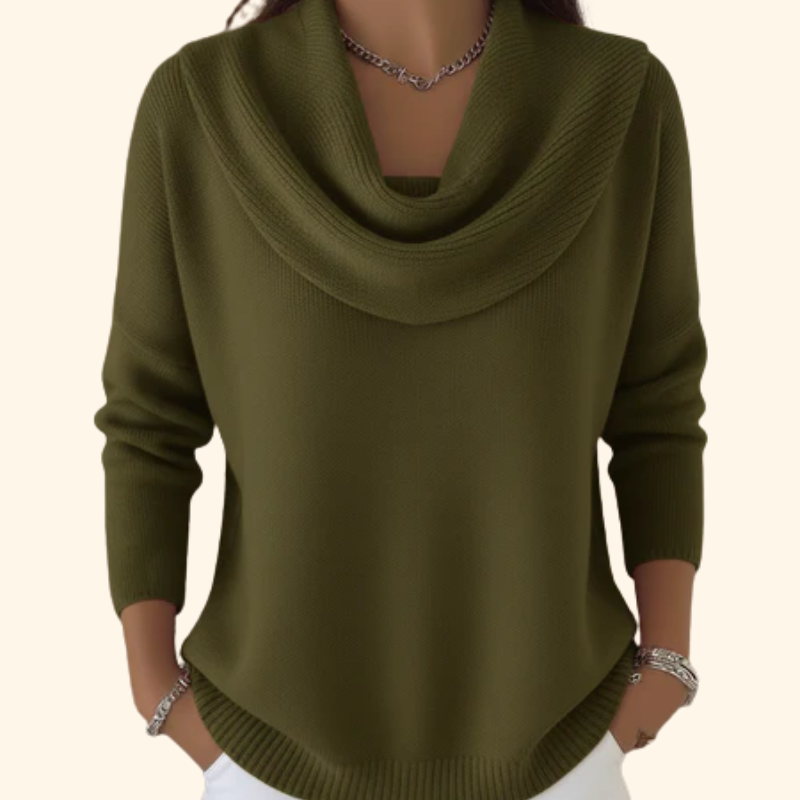 Effortless Waterfall Pullover in Green