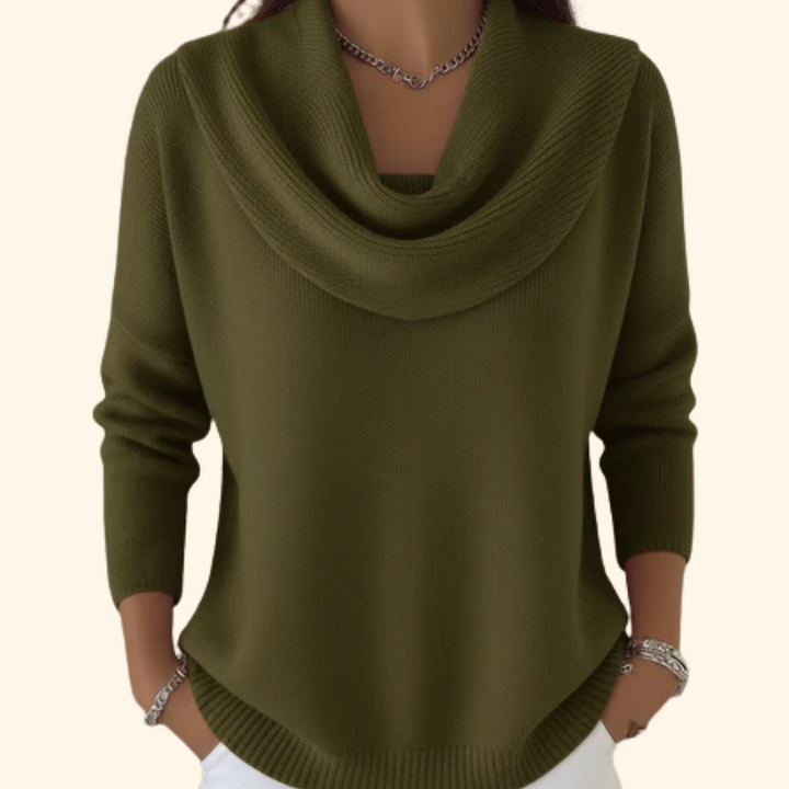 Effortless Waterfall Pullover in Green