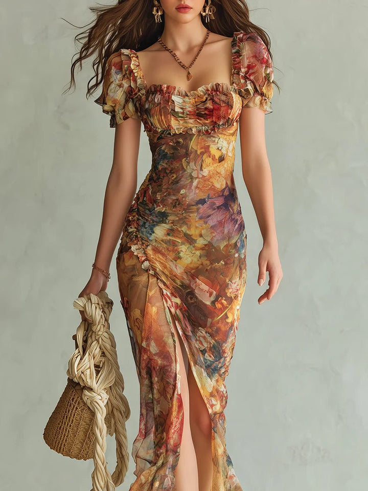 Elegant Dress in Chiffon Maxi for Autumn Weddings (4)