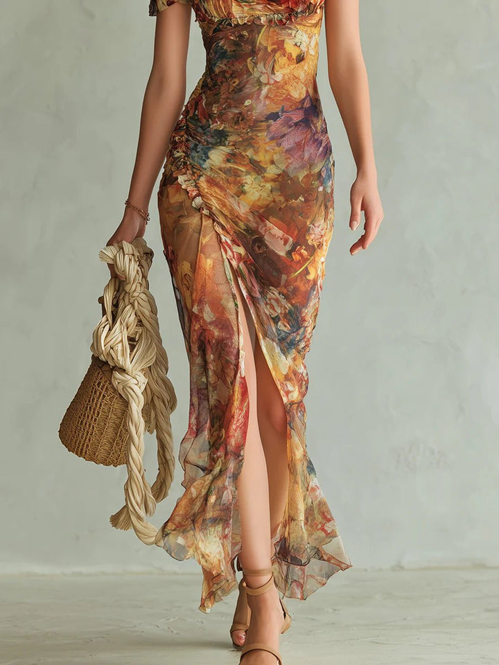 Elegant Dress in Chiffon Maxi for Autumn Weddings (5)