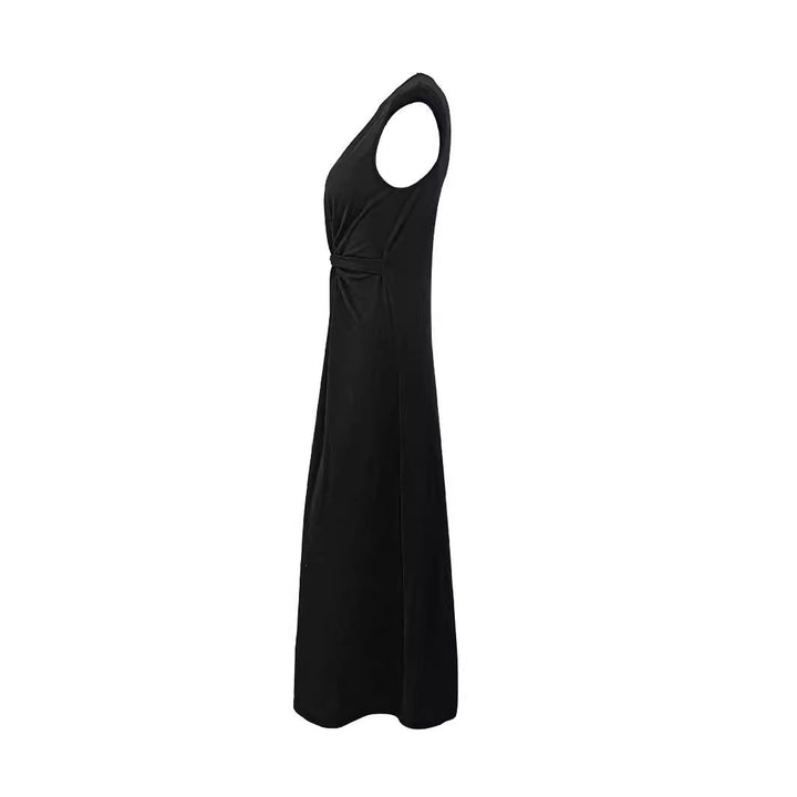 Elegant Evening Dress with Stylish Pleats in Brown 2