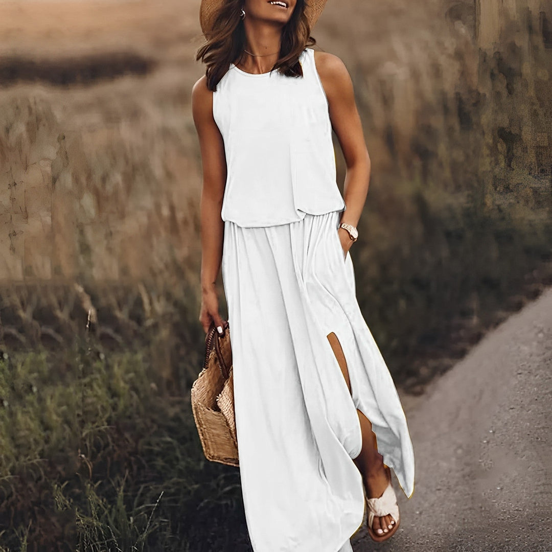 Elegant Summer Maxi Dress in White