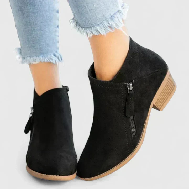 Elegant Women's Black Ankle Boots in Black