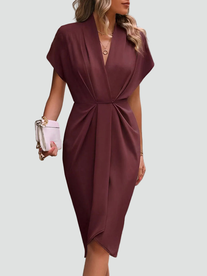 Elegant Women's Midi Wrap Cocktail Dress (6)