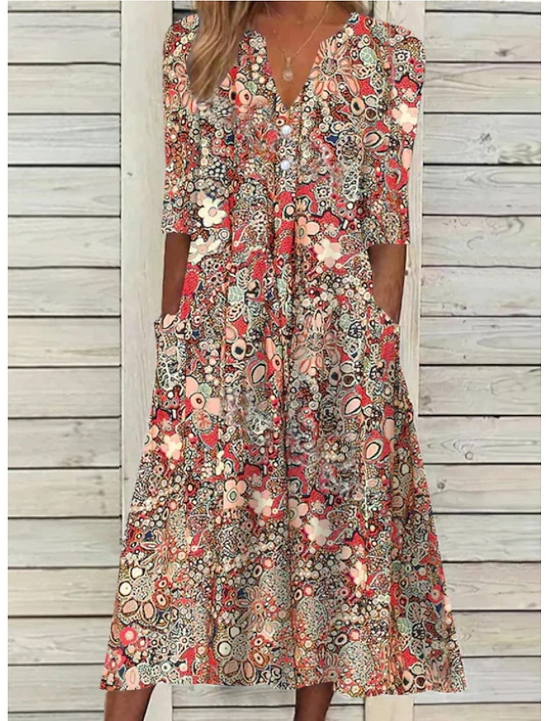 Elegantes Sommerkleid Beach dress in Red