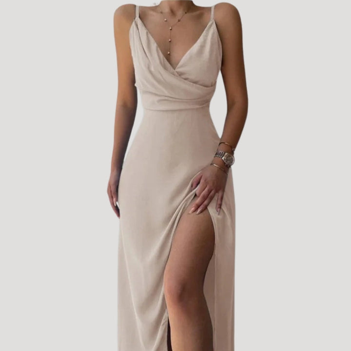 Emily Maxi Wedding Guest Dress with Side Slit Foto 2