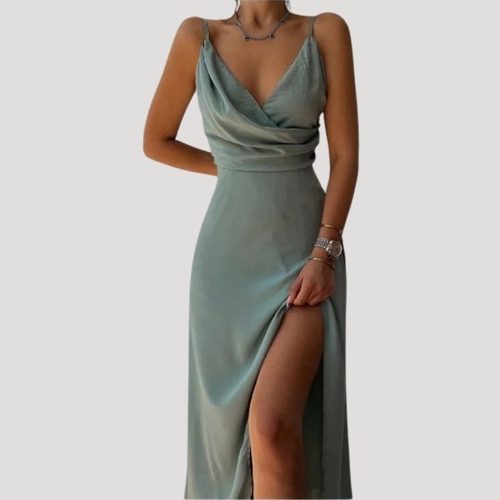 Emily Maxi Wedding Guest Dress with Side Slit Foto 5