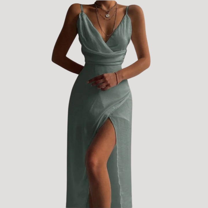 Emily Maxi Wedding Guest Dress with Side Slit Foto 6