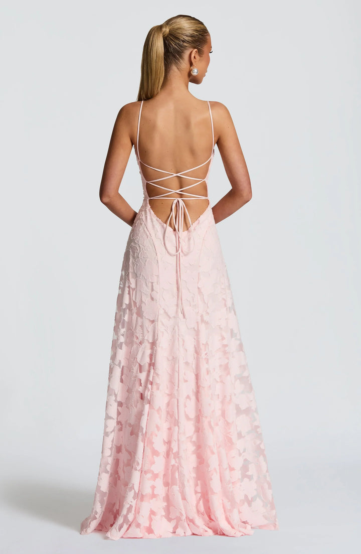 Ethereal Floral A-Line Maxi Wedding Guest Dress (3)