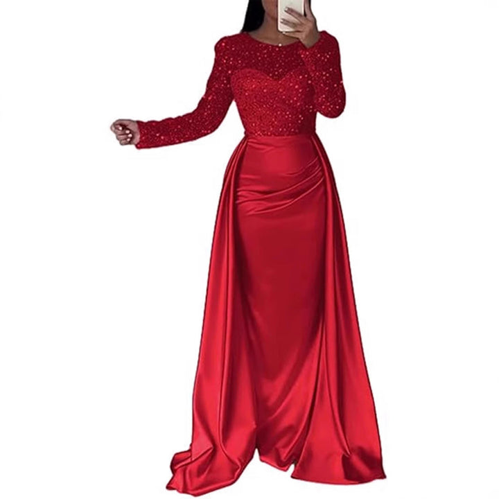 Eva Beaded Evening Dress with Satin Skirt Foto 2