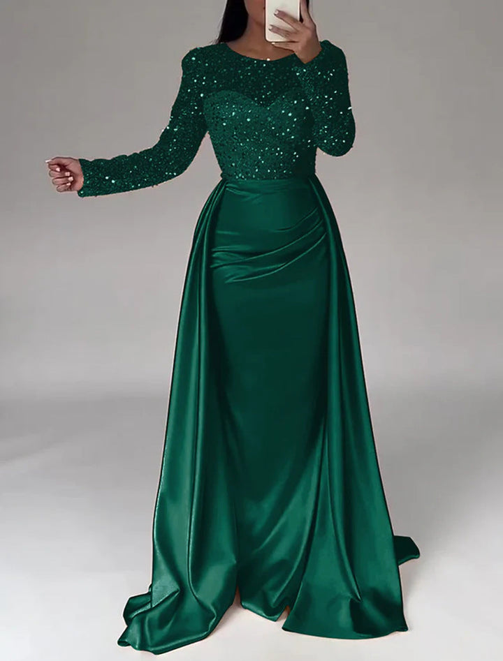 Eva Beaded Evening Dress with Satin Skirt Foto 8