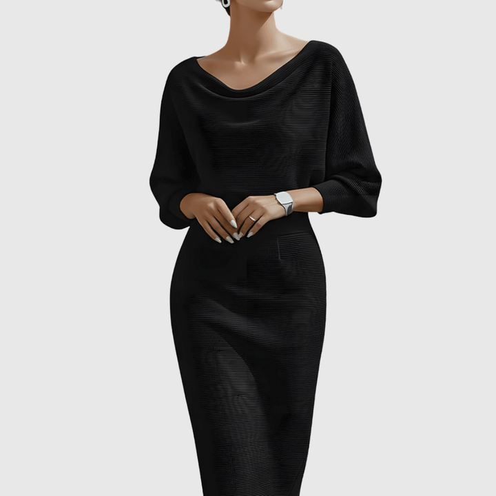 Faye Draped Knit Dress with Batwing Sleeves Foto 1