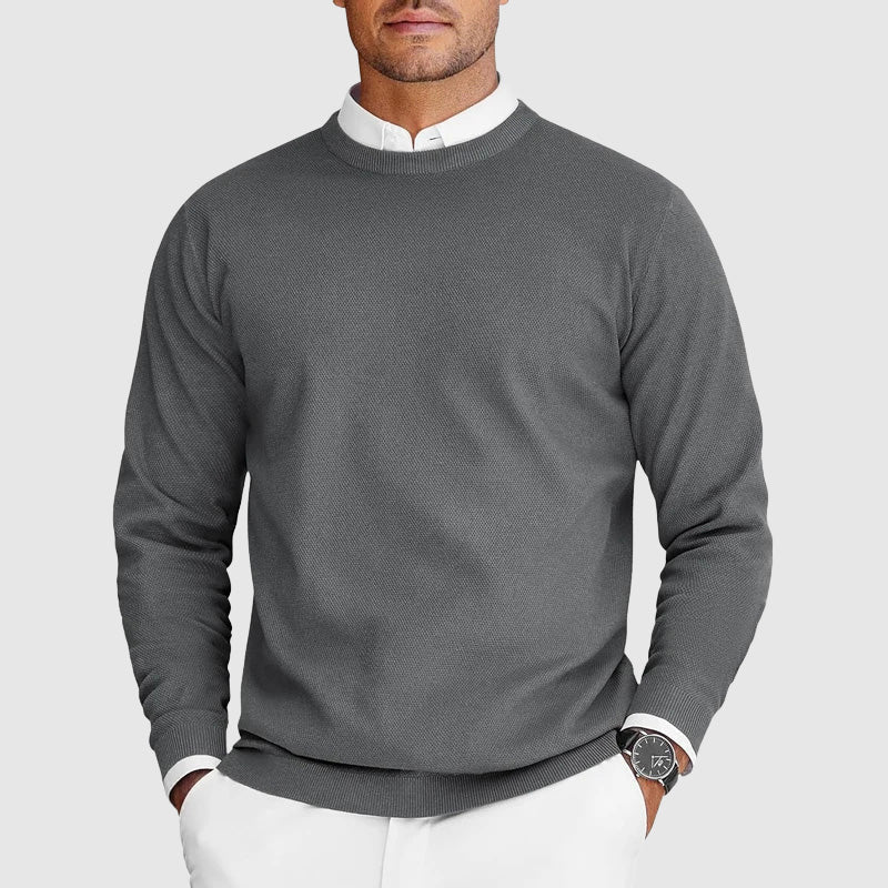 Fitted Men's Christmas Jumper for Layering in Grey