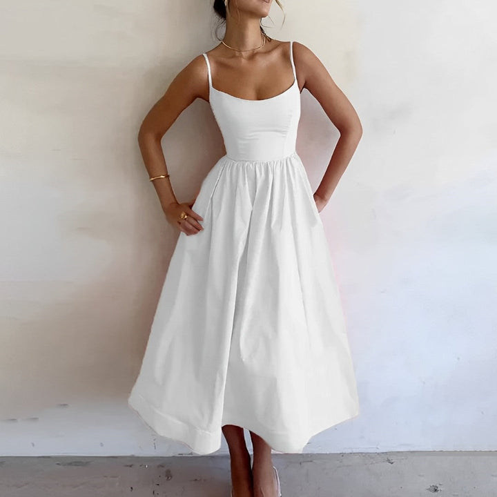 Florence White Summer Dress with Straps Foto 1