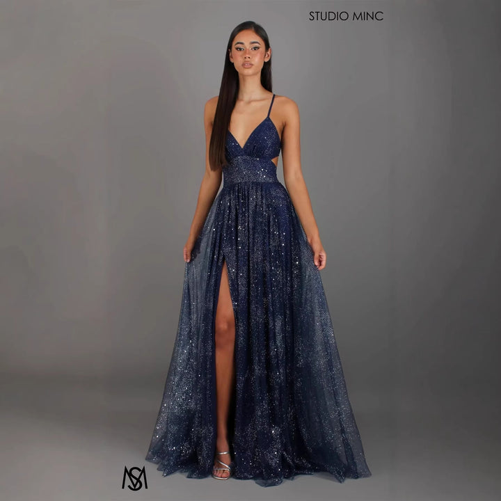 Gabriella A-Line Evening Dress with Spaghetti Straps Foto 4
