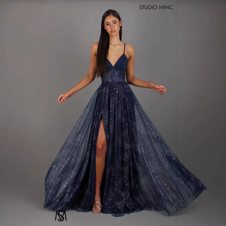 Gabriella A-Line Evening Dress with Spaghetti Straps Foto 6