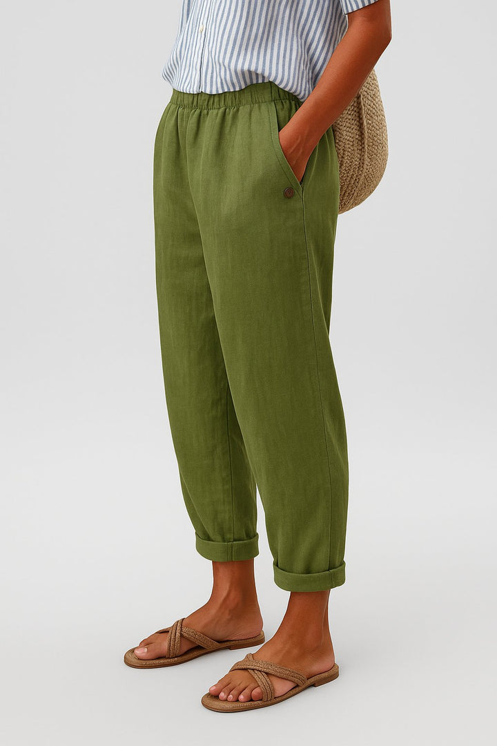 Gwen Linen Trousers in a Relaxed Barrel Fit Foto 2