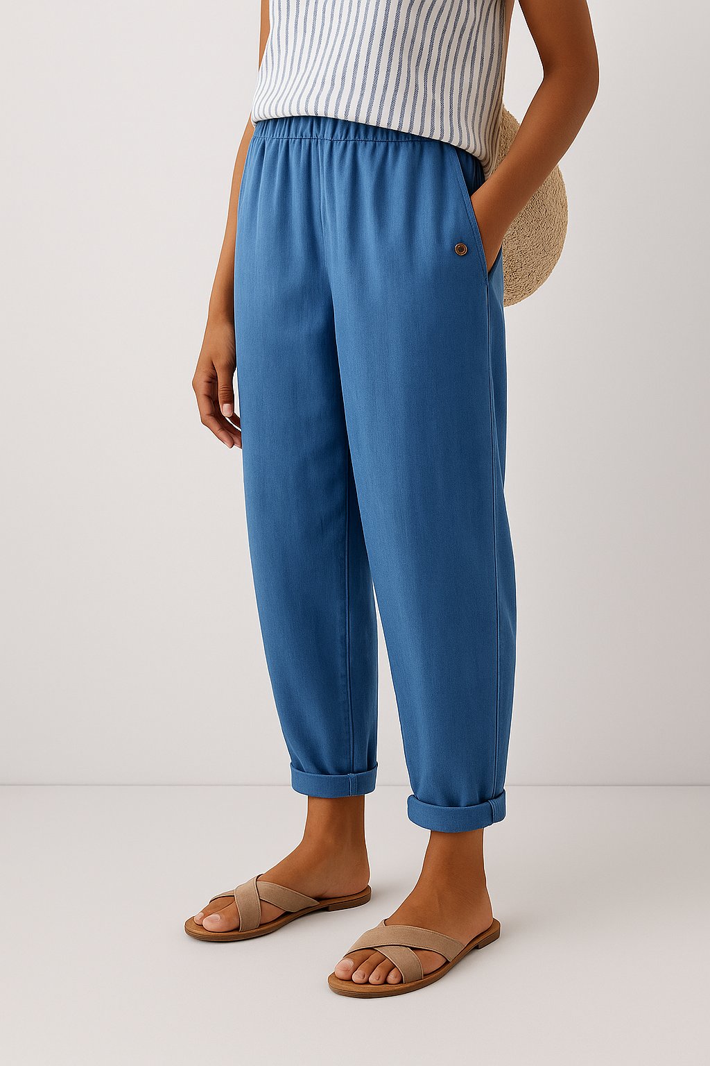 Gwen Linen Trousers in a Relaxed Barrel Fit Foto 3