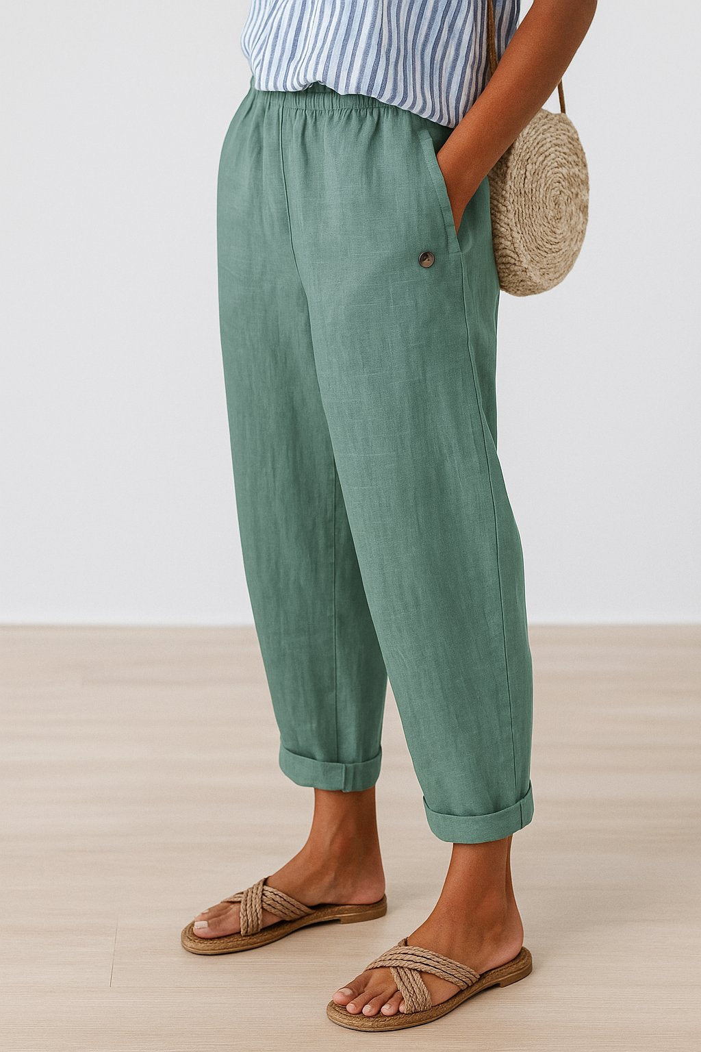 Gwen Linen Trousers in a Relaxed Barrel Fit Foto 4
