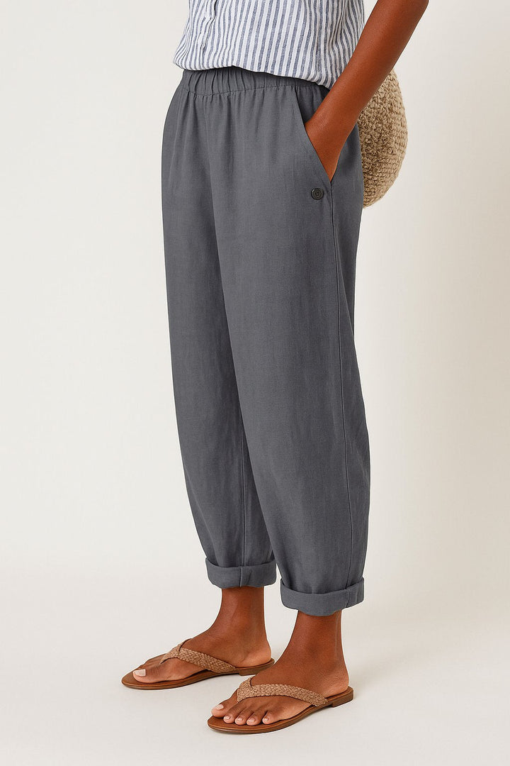 Gwen Linen Trousers in a Relaxed Barrel Fit Foto 5