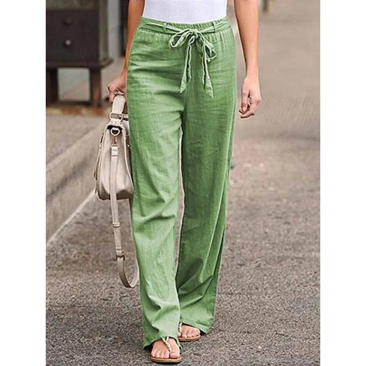Heidi Straight Linen Trousers with Drawstring Foto 5