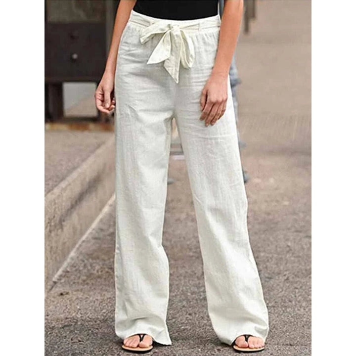 Heidi Straight Linen Trousers with Drawstring Foto 8