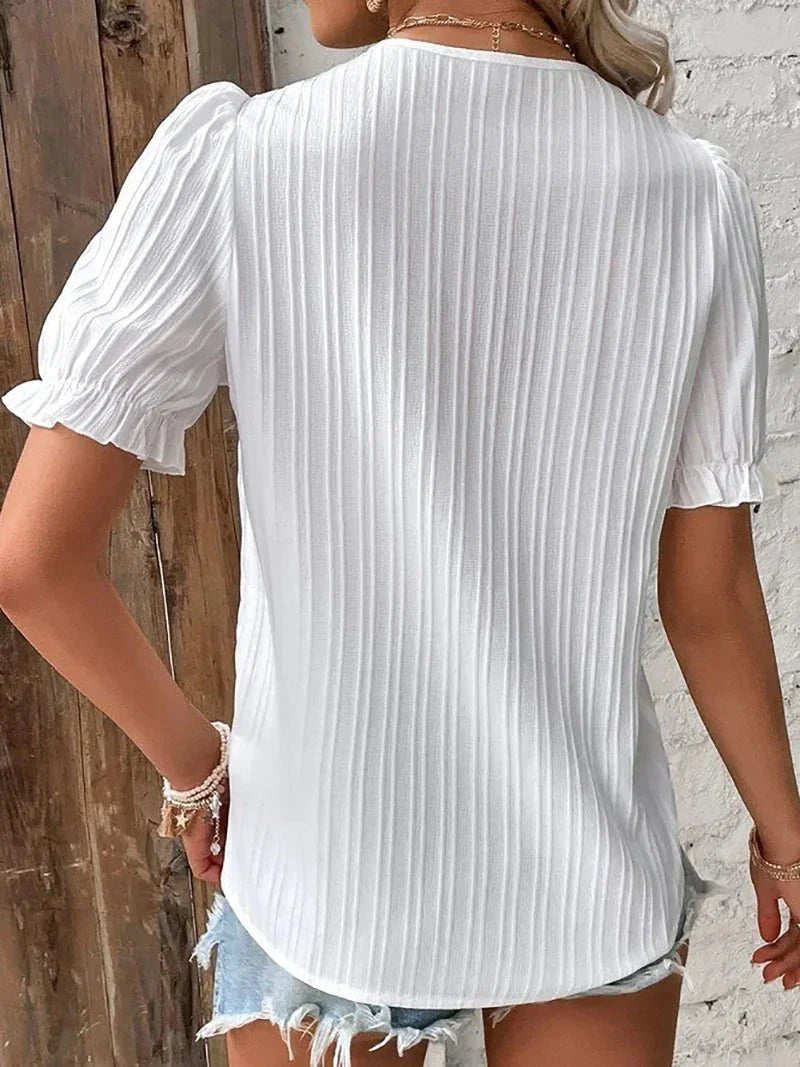 Holly Blouse with Lace Trim and V-Neck Foto 2