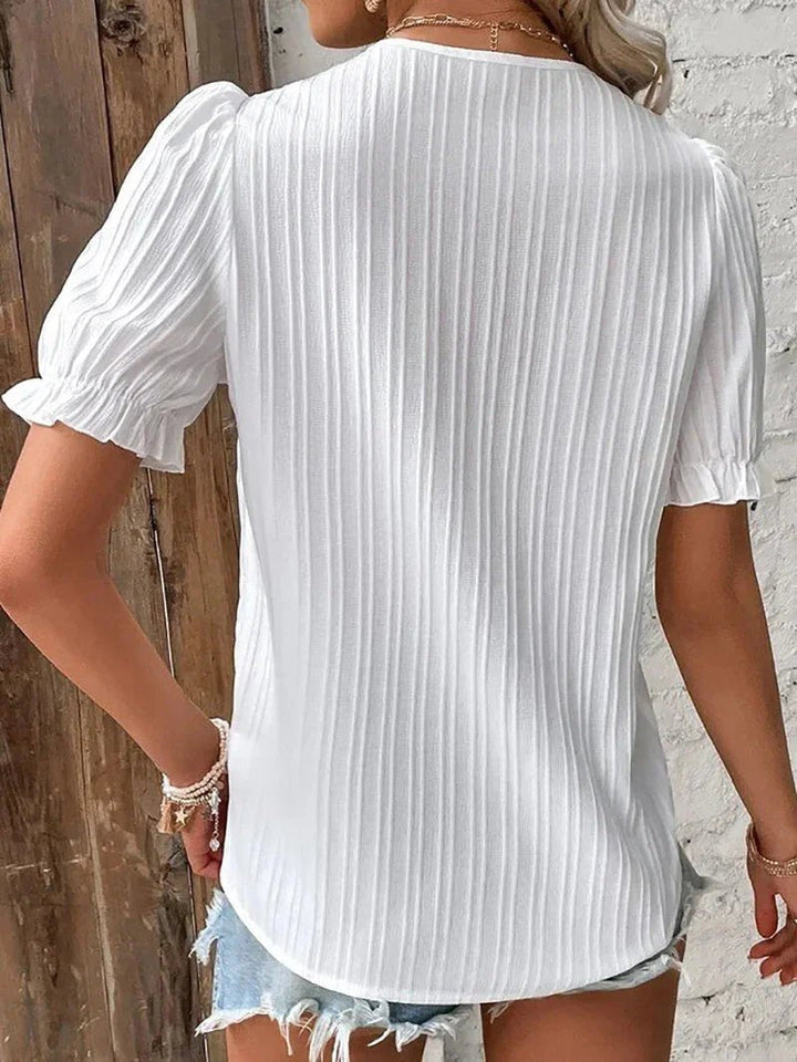 Holly Blouse with Lace Trim and V-Neck Foto 2