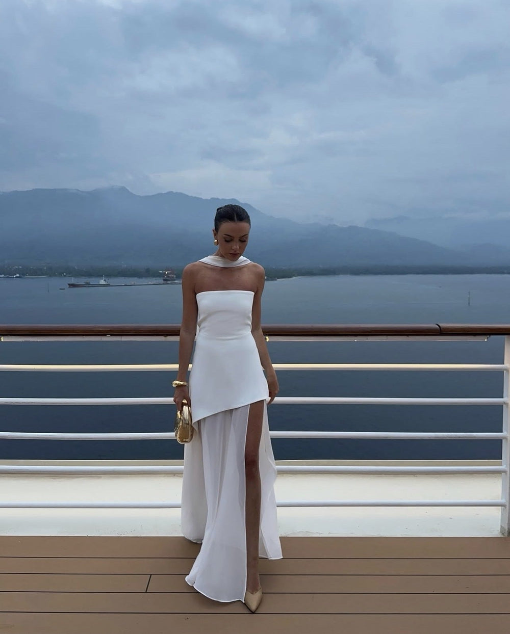 Imogen White Layered Summer Maxi Dress Foto 2