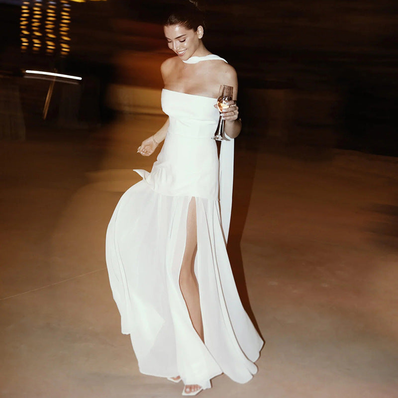 Imogen White Layered Summer Maxi Dress Foto 4