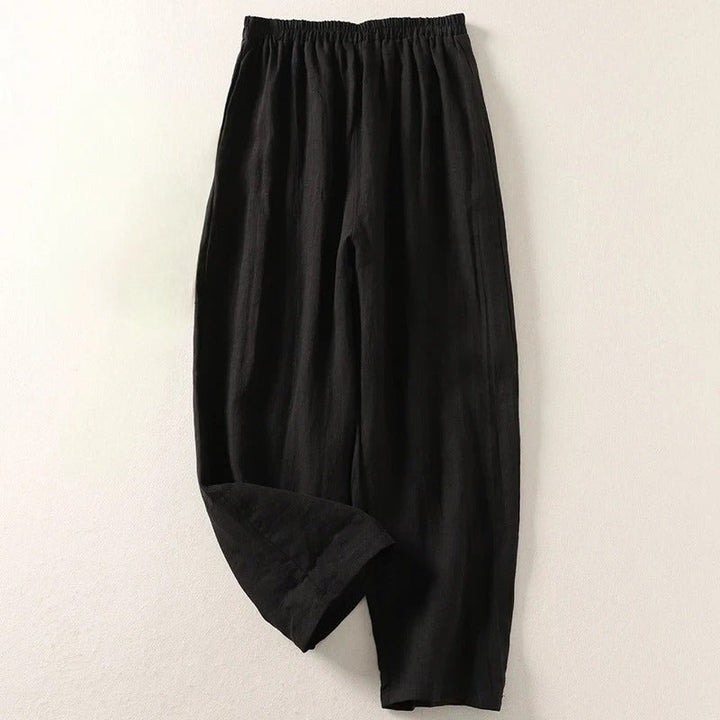 Kate Wide Linen Trousers with Elastic Waist Foto 3
