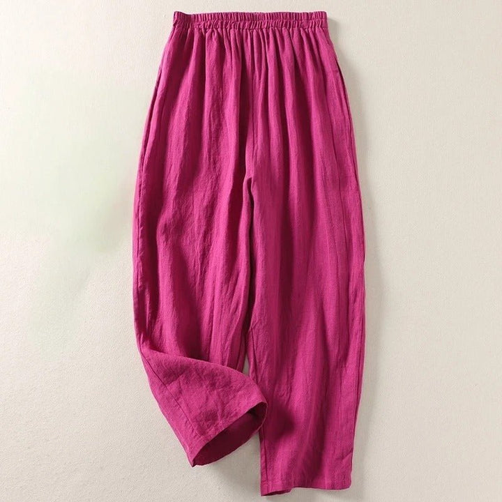 Kate Wide Linen Trousers with Elastic Waist Foto 4