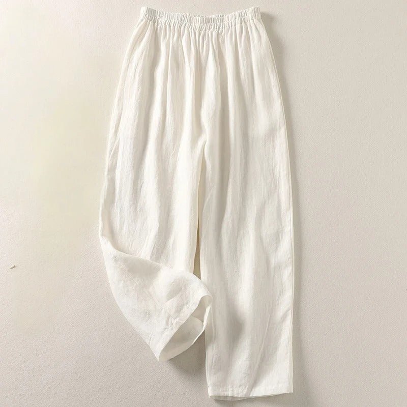 Kate Wide Linen Trousers with Elastic Waist Foto 5