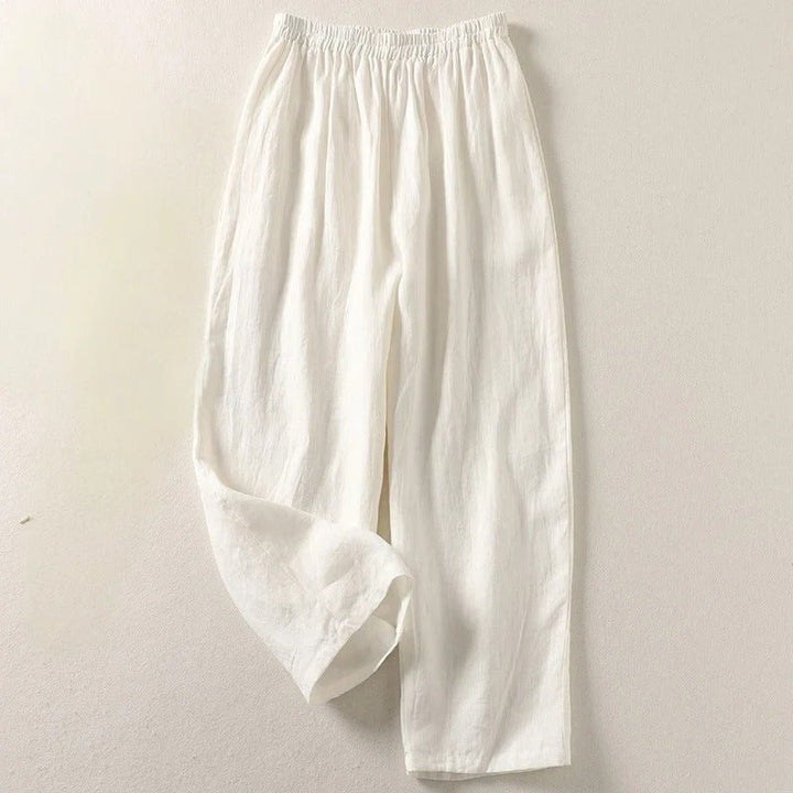 Kate Wide Linen Trousers with Elastic Waist Foto 5