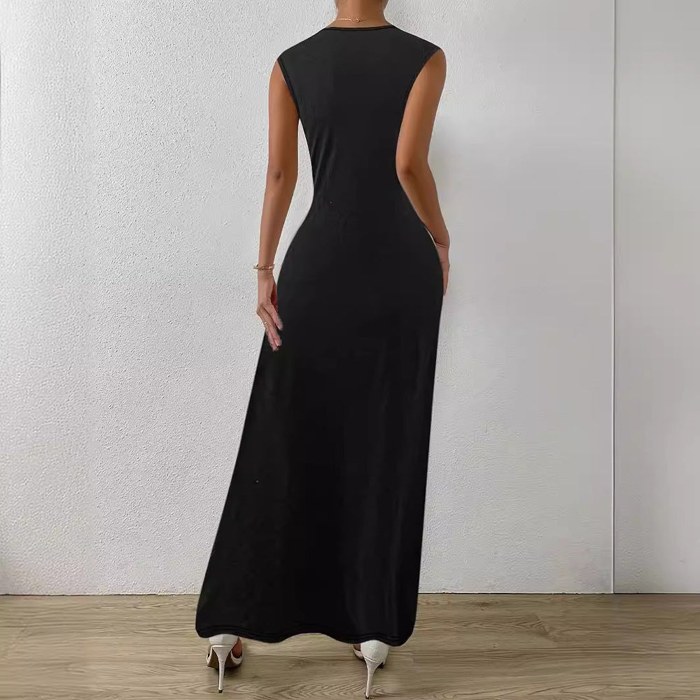 Katie High-Neck Evening Dress with Ruched Waist Foto 2