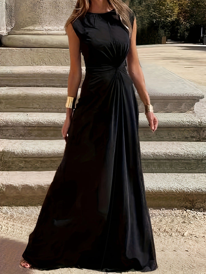 Katie High-Neck Evening Dress with Ruched Waist Foto 9