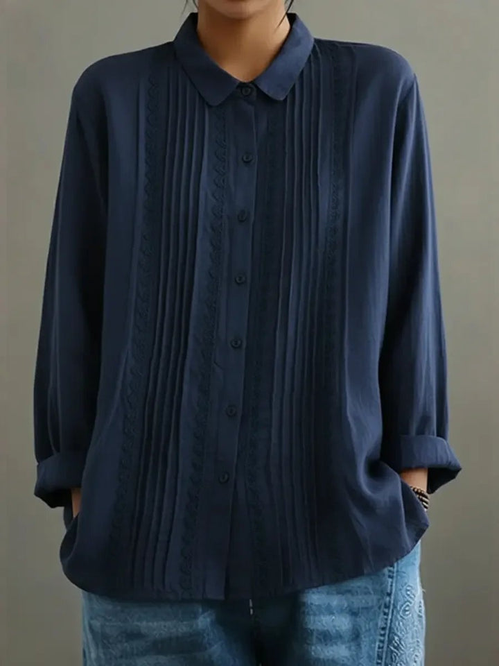 Kim Blouse with Lace Trim and Pleated Front Foto 3