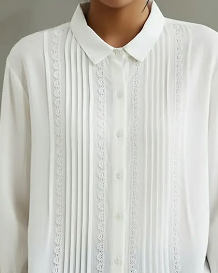 Kim Blouse with Lace Trim and Pleated Front Foto 6