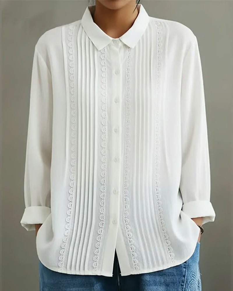 Kim Blouse with Lace Trim and Pleated Front Foto 7