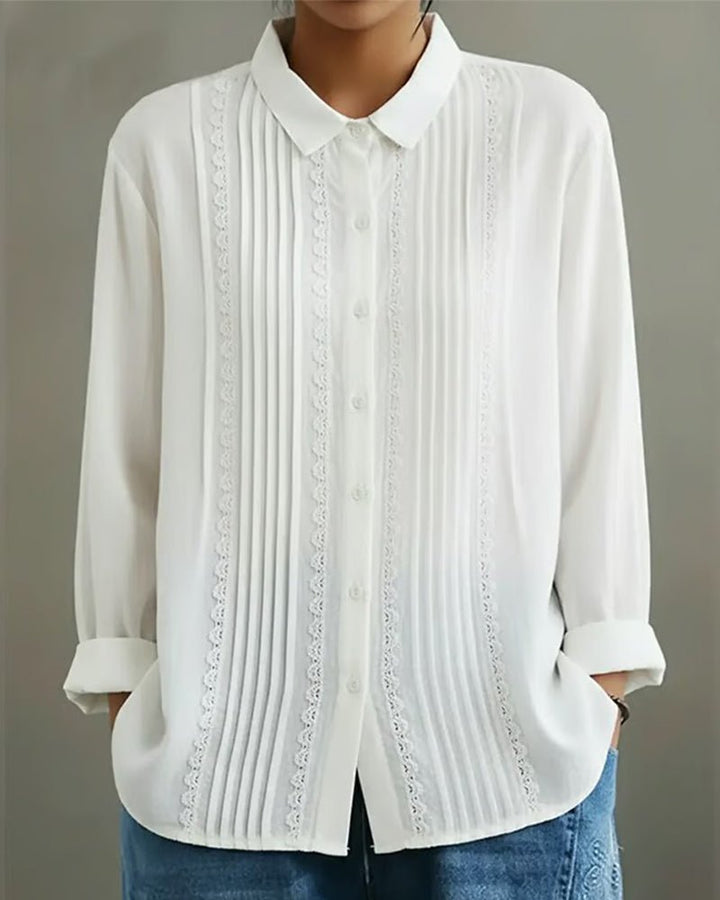 Kim Blouse with Lace Trim and Pleated Front Foto 7