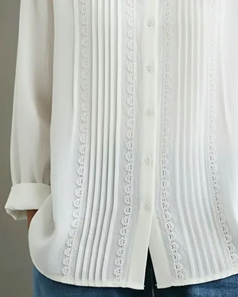 Kim Blouse with Lace Trim and Pleated Front Foto 8