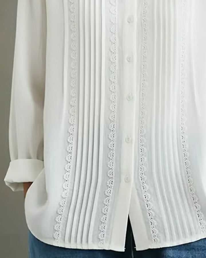 Kim Blouse with Lace Trim and Pleated Front Foto 8