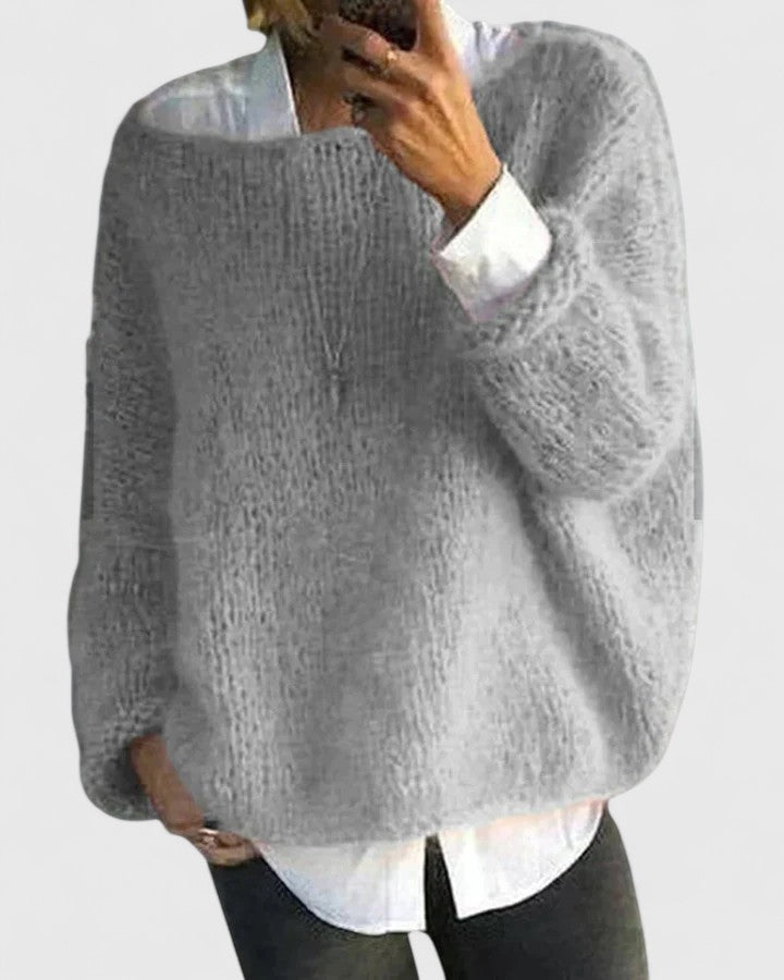 Ladies Christmas Jumper Relaxed Fit for Autumn in Grey