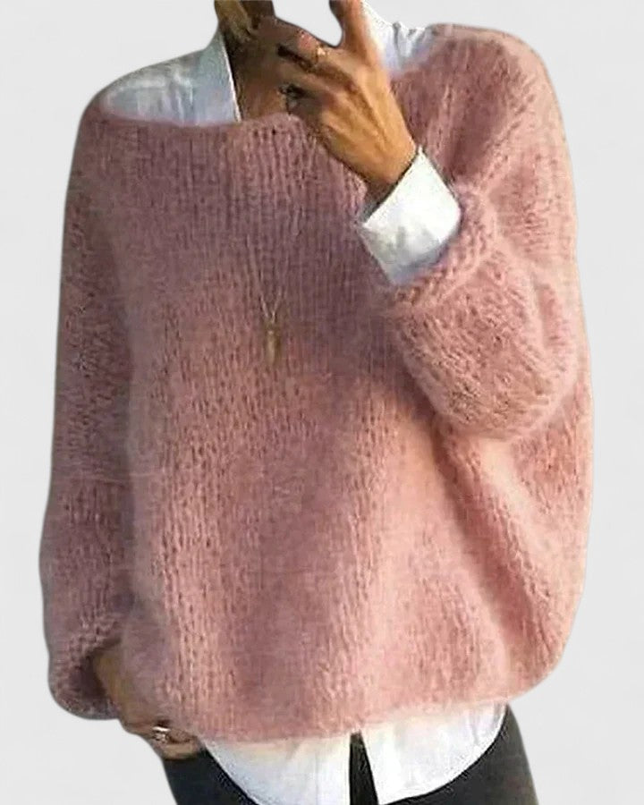 Ladies Christmas Jumper Relaxed Fit for Autumn in Pink