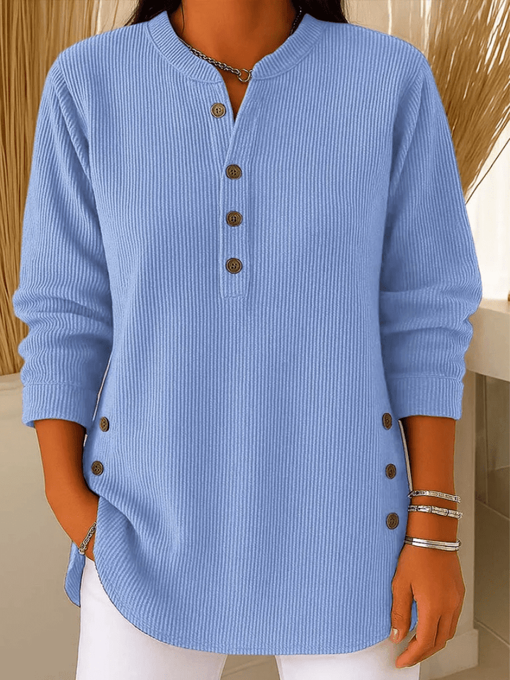 Ladies Jumper with Feminine Bow for Comfort in Blue