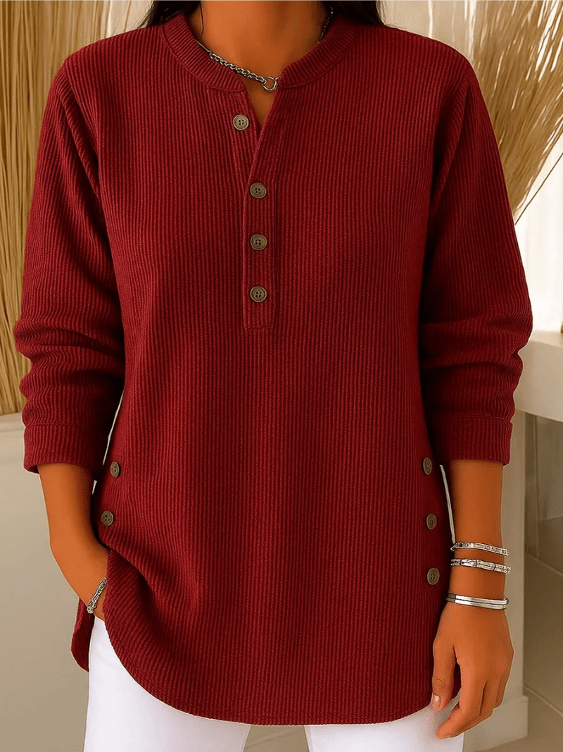 Ladies Jumper with Feminine Bow for Comfort in Red