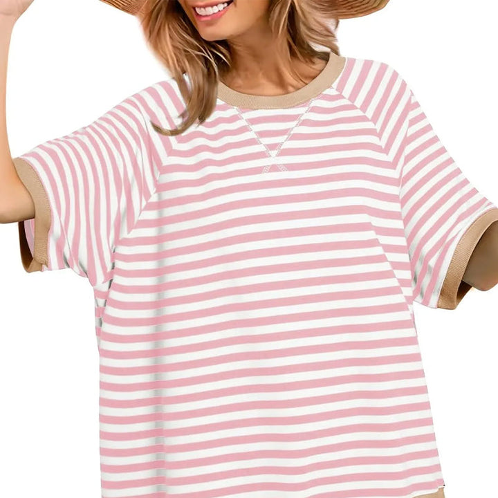 Lässiges Gestreiftes T-shirt Womens t-shirt (4)