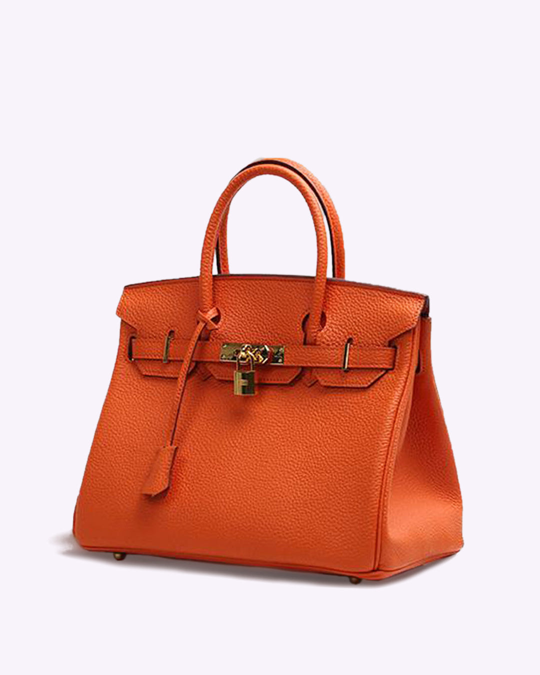 Leather Tote Bag for Everyday Work Essentials in Orange