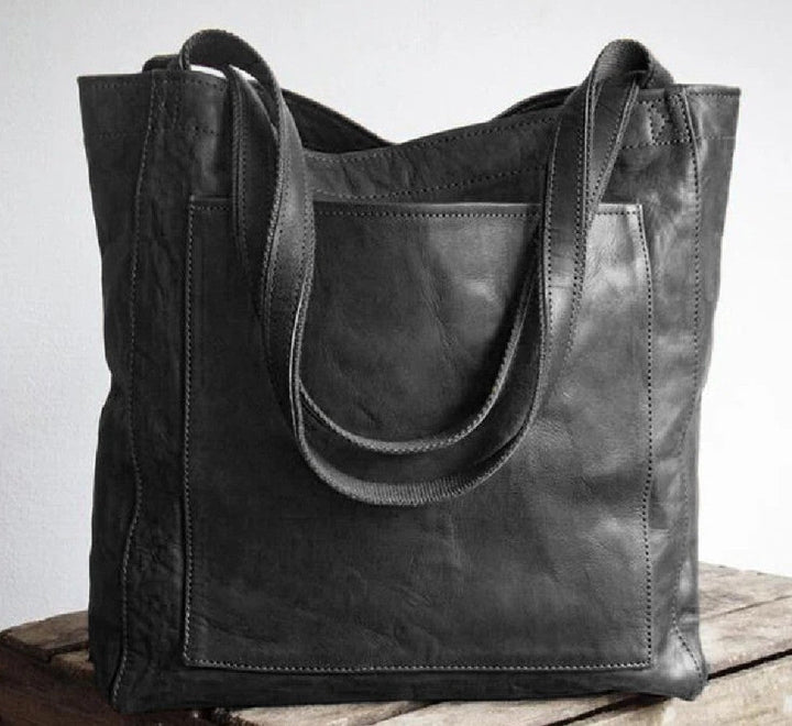 Leather Tote Bag for Women, Premium Everyday in Black
