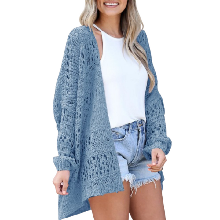 Lightweight Oversized Boho Cardigan for Women in Blue
